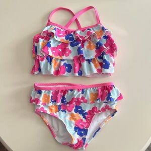 Joe Fresh Toddler Girl Bright Floral Ruffle Bikini Swimsuit